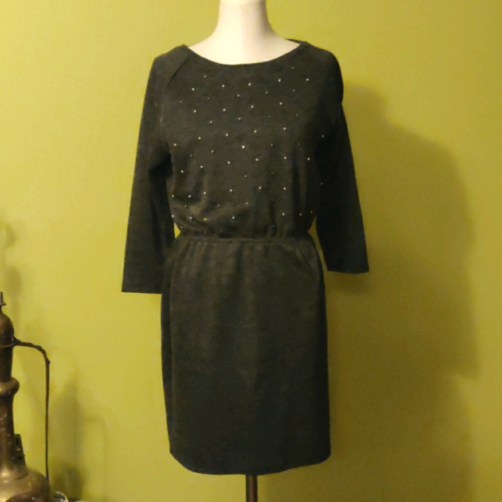 Embellished light sweater dress